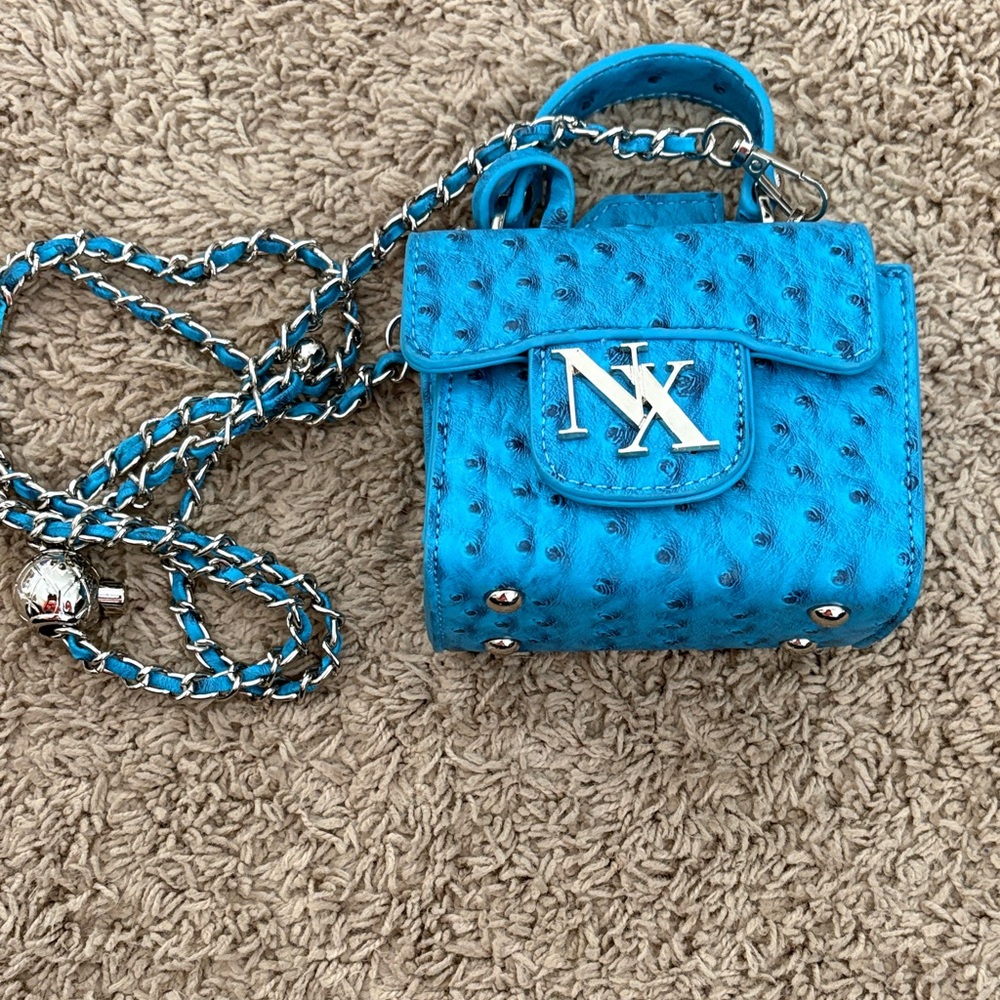 Turquoise Mini Bag with Chain Strap